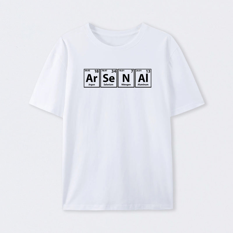 Arsenal (Ar-Se-N-Al) Periodic Elements Spelling T-Shirt