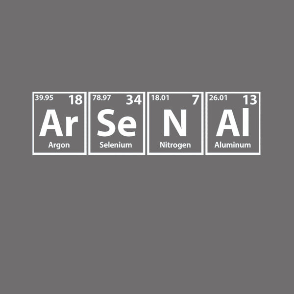 Arsenal (Ar-Se-N-Al) Periodic Elements Spelling T-Shirt