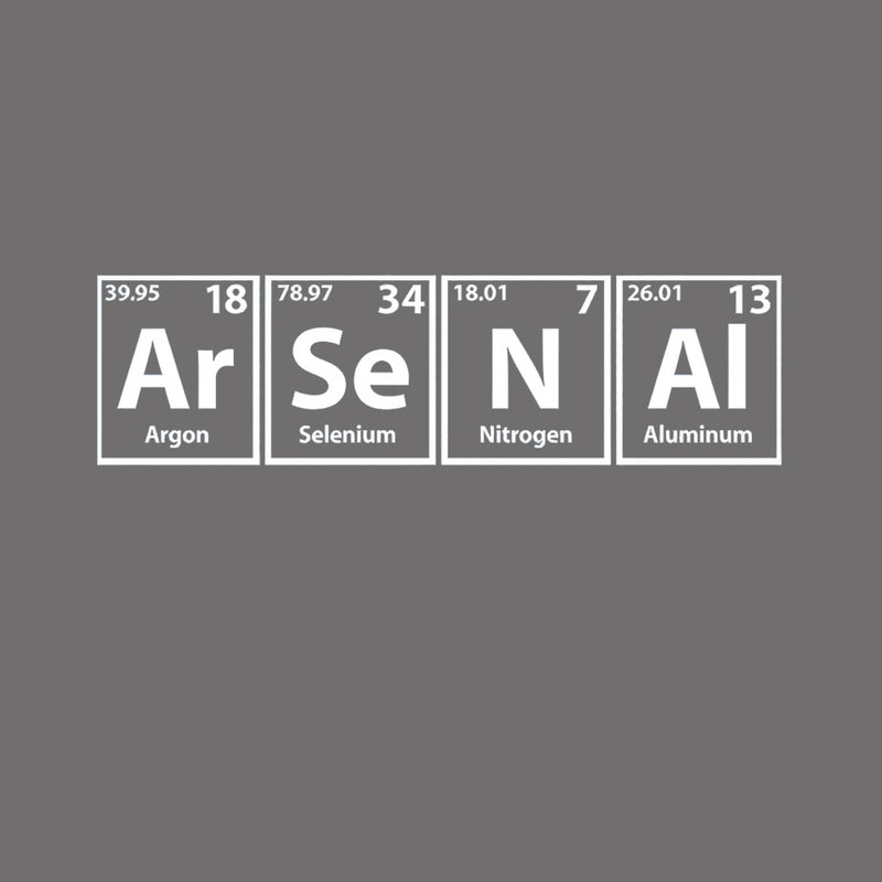 Arsenal (Ar-Se-N-Al) Periodic Elements Spelling T-Shirt