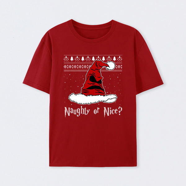 Naughty Or Nice Sorting Santa Claus T-Shirt