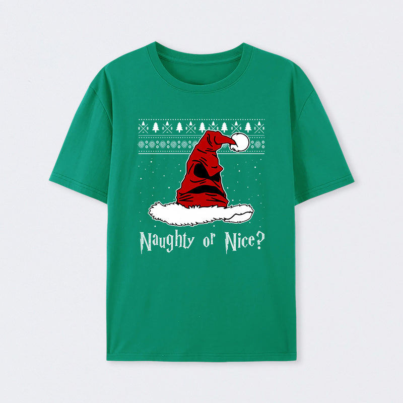 Naughty Or Nice Sorting Santa Claus T-Shirt