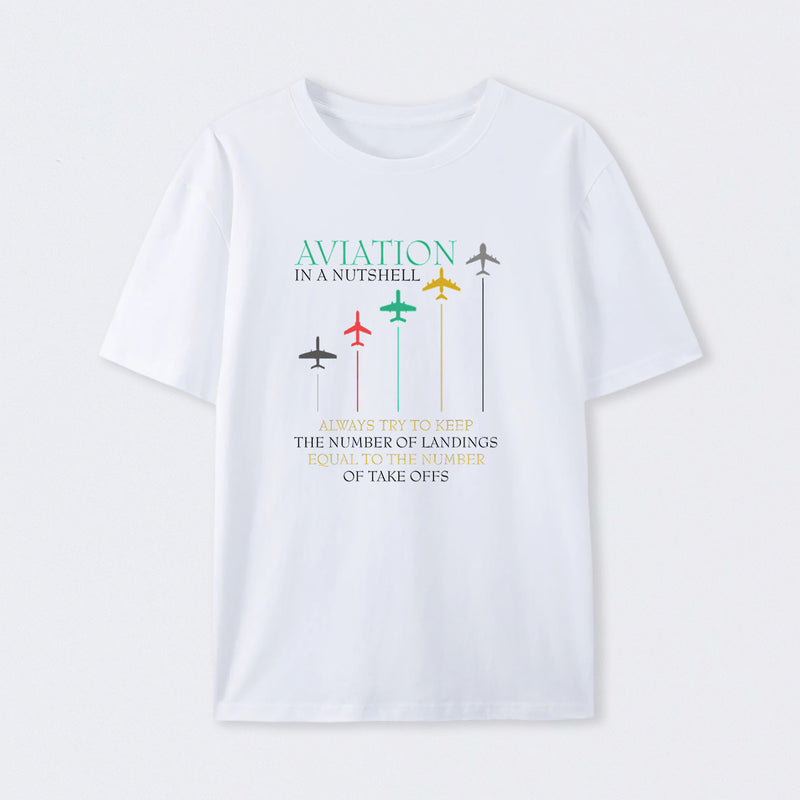 Funny Pilot Aviation In A Nutshell T-Shirt