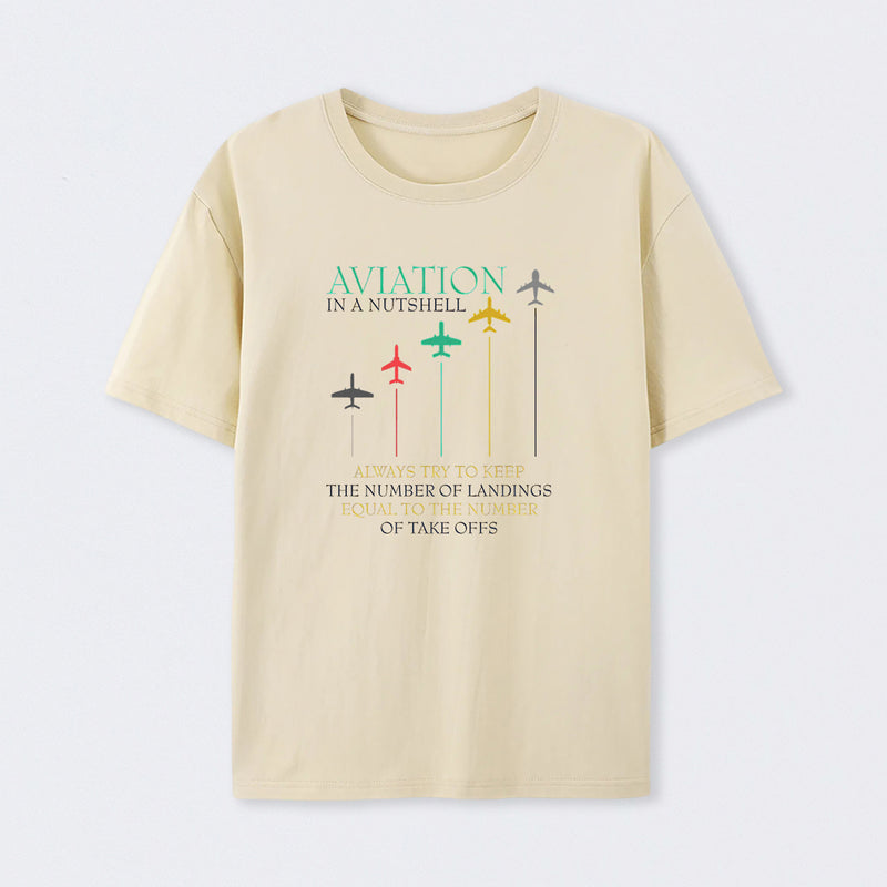 Funny Pilot Aviation In A Nutshell T-Shirt