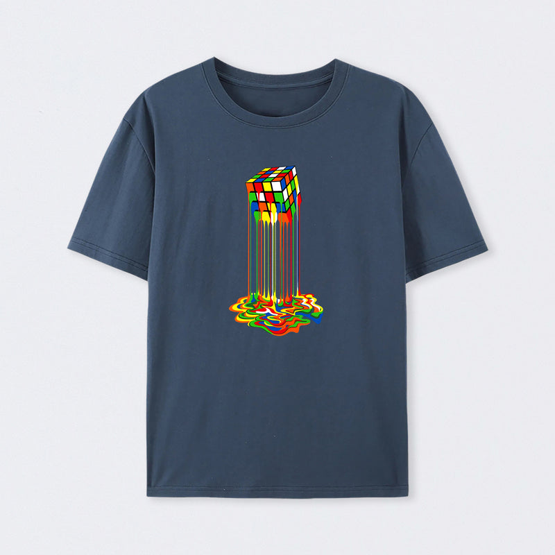 Rainbow Abstraction melted cube T-Shirt