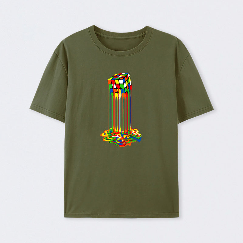Rainbow Abstraction melted cube T-Shirt