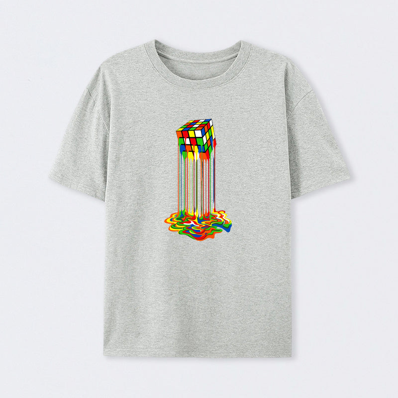 Rainbow Abstraction melted cube T-Shirt