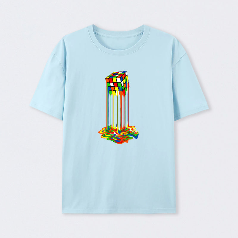 Rainbow Abstraction melted cube T-Shirt