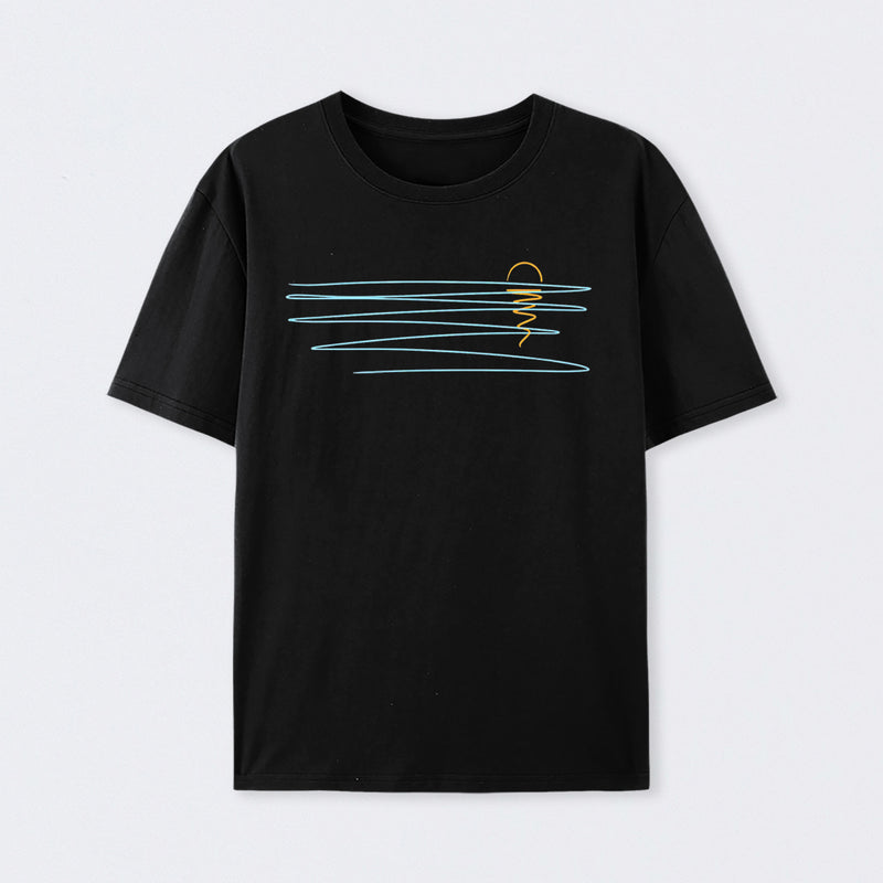 Minimal Sunset Cotton Unisex T-Shirt