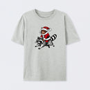 Santa Cat on A Raccoon T-Shirt