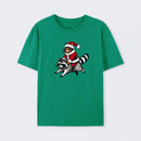 Santa Cat on A Raccoon T-Shirt
