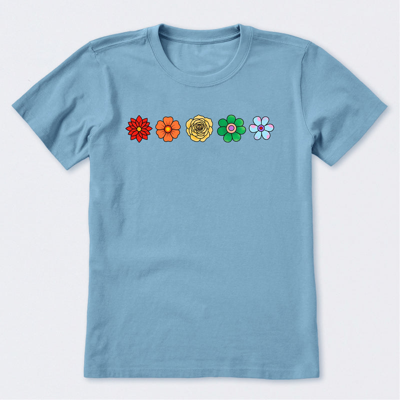 Simple Rainbow Flowers Short Sleeve T-Shirt