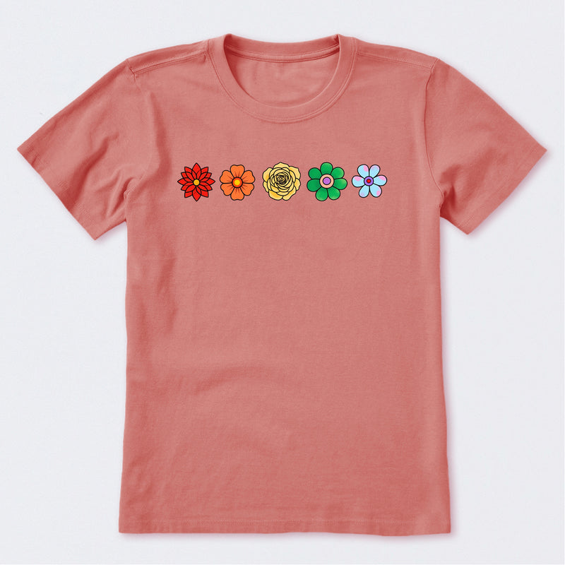Simple Rainbow Flowers Short Sleeve T-Shirt