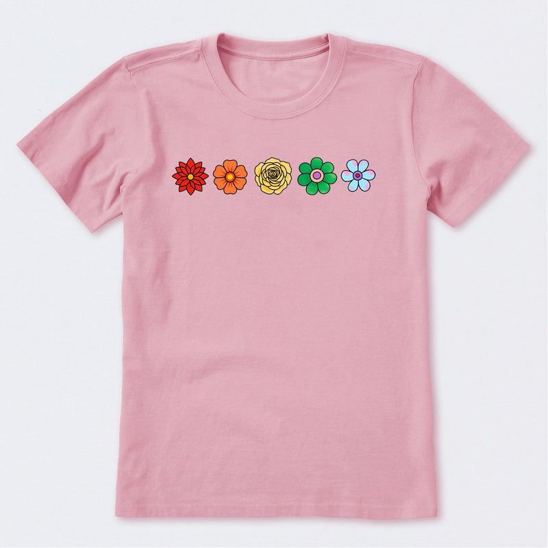 Simple Rainbow Flowers Short Sleeve T-Shirt