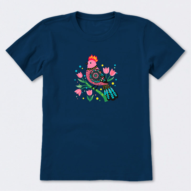 Flower Bird Short Sleeve T-Shirt