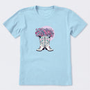 Foral Cowgirl Boots Short Sleeve T-Shirt