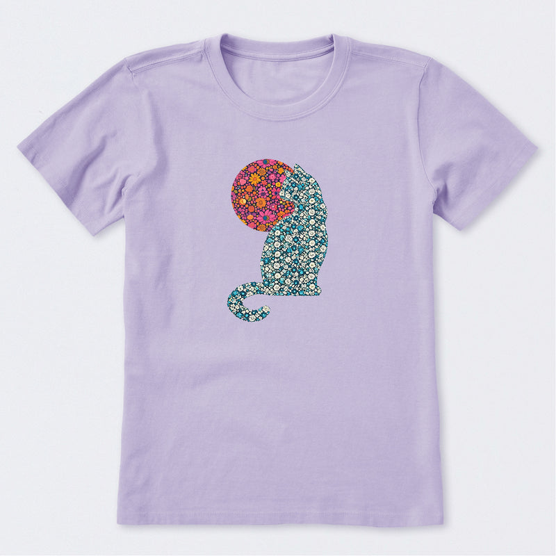 Floral Cat Sun Short Sleeve T-Shirt