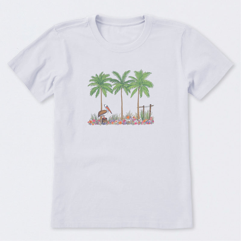 Pelican Palm Flowerbed Short Sleeve T-Shirt