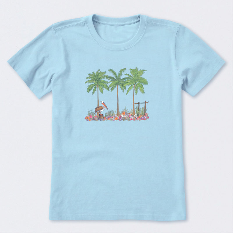 Pelican Palm Flowerbed Short Sleeve T-Shirt