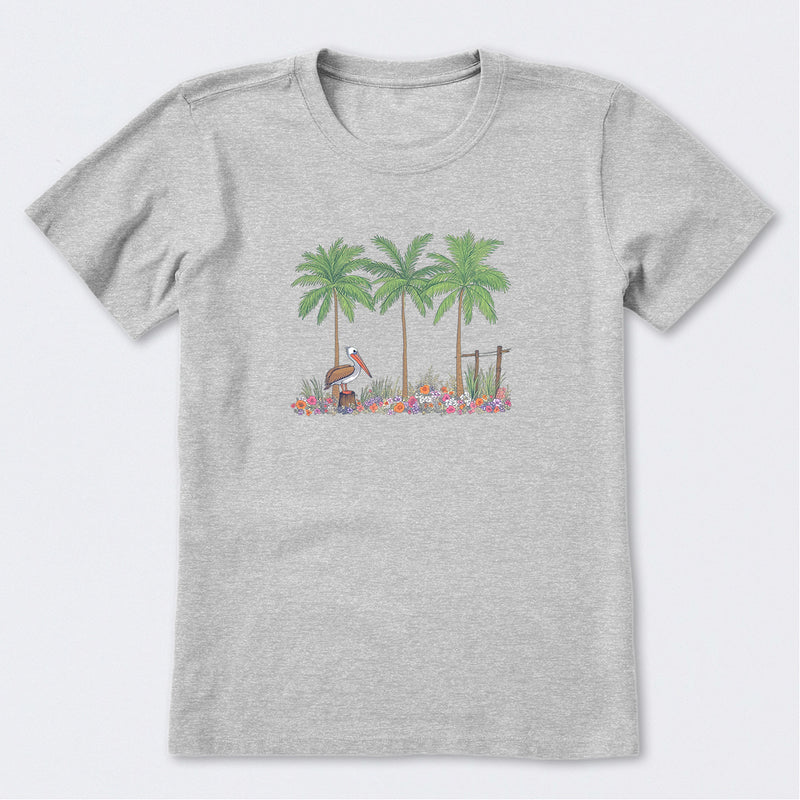 Pelican Palm Flowerbed Short Sleeve T-Shirt