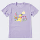 Dog Among Wildflowers Short Sleeve T-Shirt