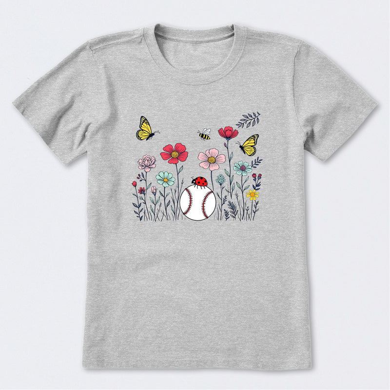 Wildflowers Baseball Short Sleeve T-Shirt