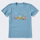 Camping Fox Flowers Short Sleeve T-Shirt