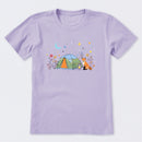 Camping Fox Flowers Short Sleeve T-Shirt