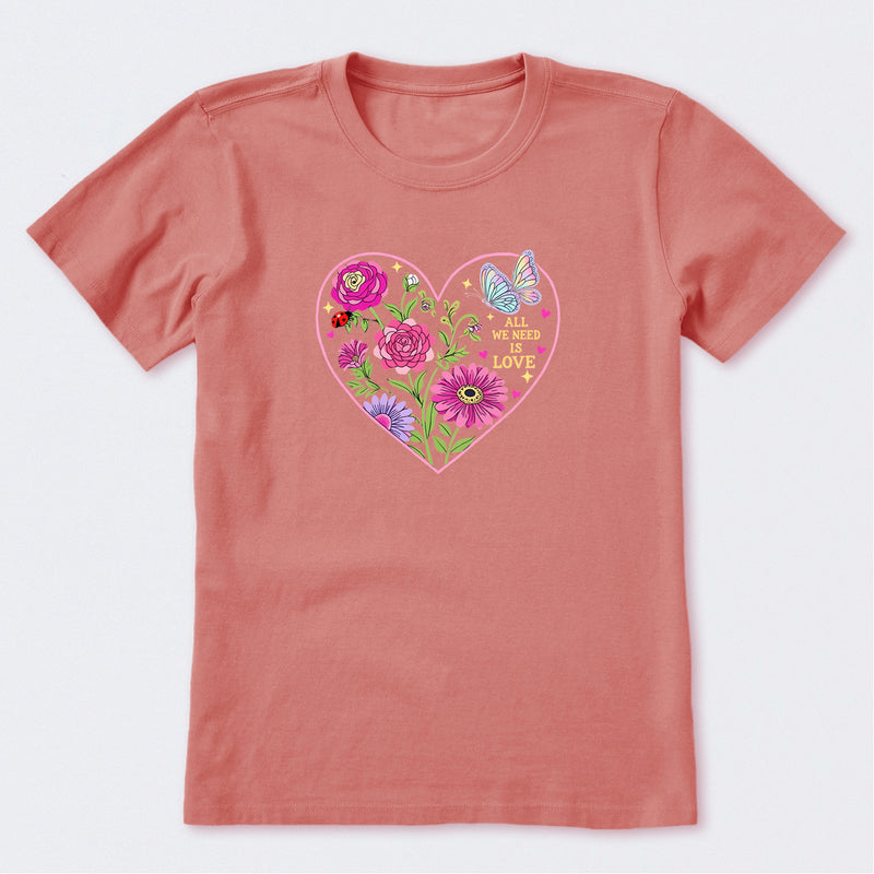 All We Need Is Love & Blooms Short Sleeve T-Shirt