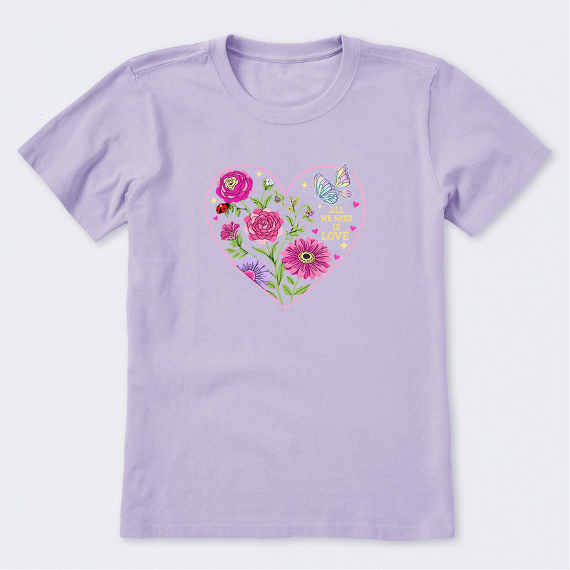 All We Need Is Love & Blooms Short Sleeve T-Shirt