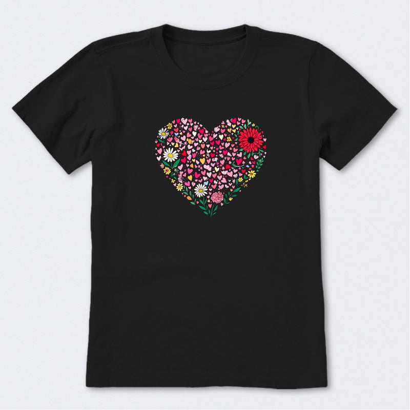 Heart of Hearts + Flowers Short Sleeve T-Shirt