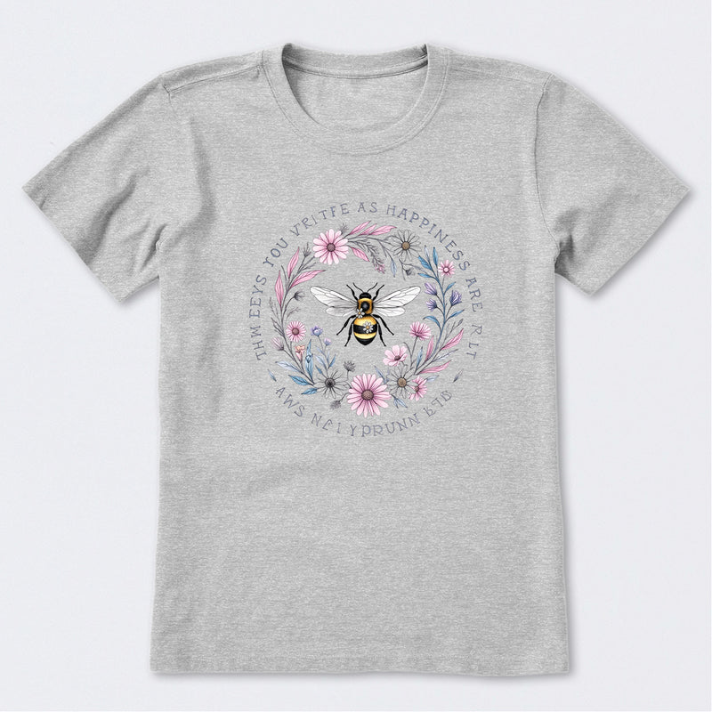 Keys to Happiness All Around Us Bee Short Sleeve T-Shirt