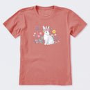 Bunny in the FLowers Short Sleeve T-Shirt