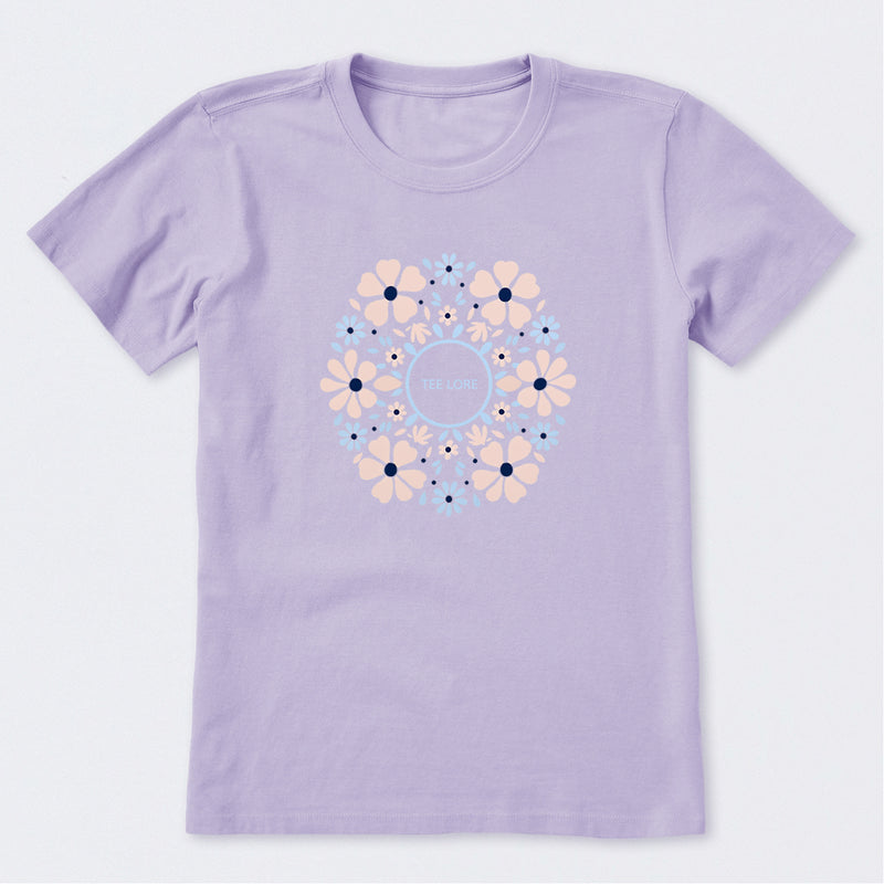 Hand Drawn Daisy Mandala Short Sleeve T-Shirt