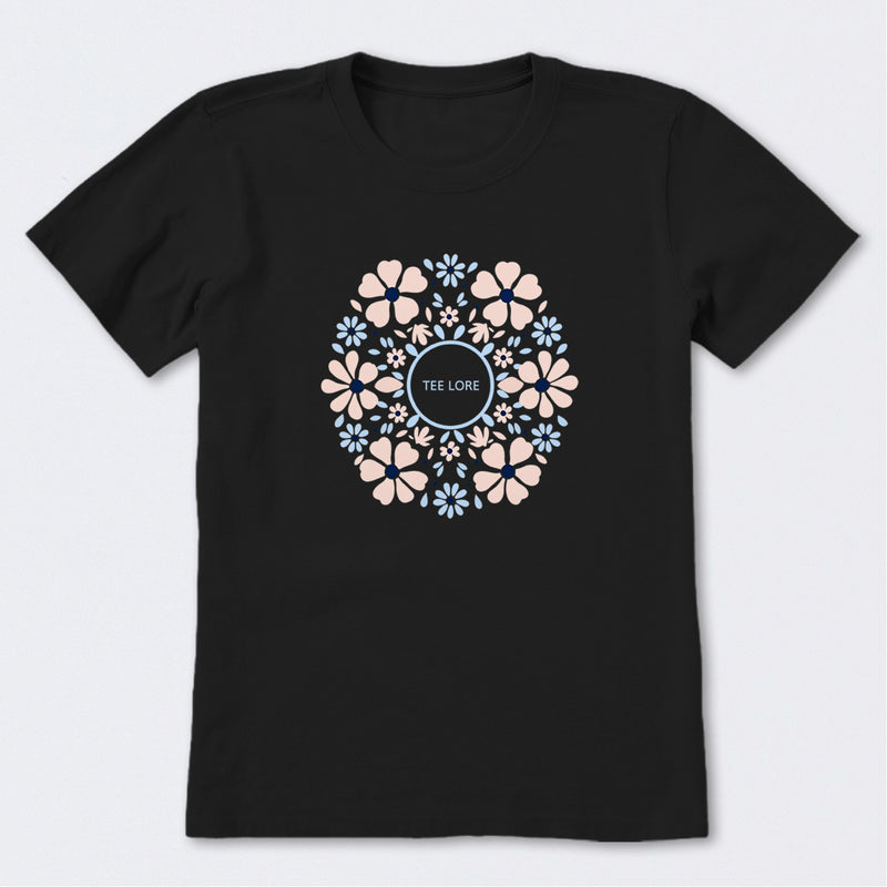 Hand Drawn Daisy Mandala Short Sleeve T-Shirt