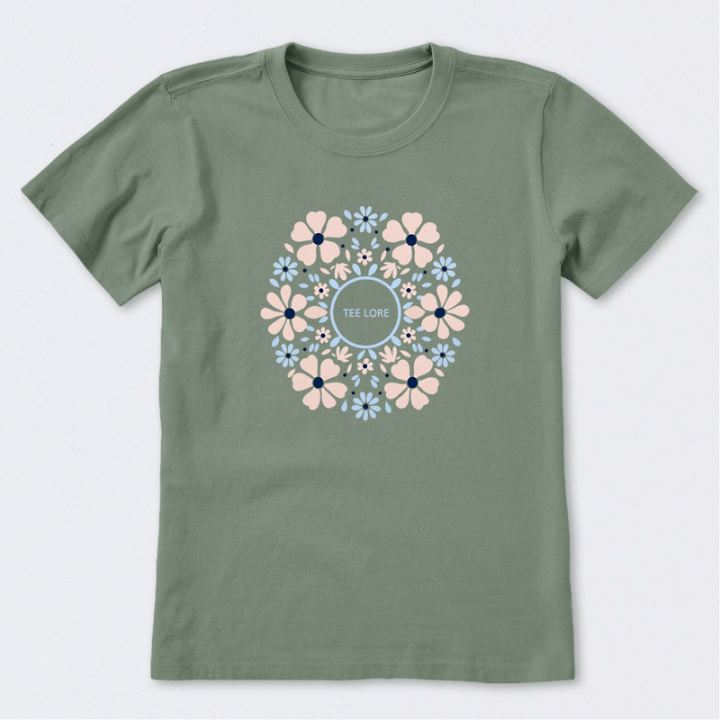 Hand Drawn Daisy Mandala Short Sleeve T-Shirt