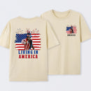 Apollo Creed Living In America July 4th Independence Day Graphic T-Shirt