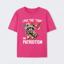 I Put The Tism In Patriotism Funny Raccoon Patriotism Graphic T-Shirt