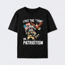 I Put The Tism In Patriotism Funny Raccoon Patriotism Graphic T-Shirt