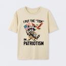 I Put The Tism In Patriotism Funny Raccoon Patriotism Graphic T-Shirt