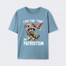 I Put The Tism In Patriotism Funny Raccoon Patriotism Graphic T-Shirt