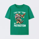 I Put The Tism In Patriotism Funny Raccoon Patriotism Graphic T-Shirt