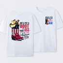 American Cowboy Boots Patriotic Graphic T-Shirt