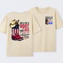 American Cowboy Boots Patriotic Graphic T-Shirt