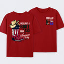 American Cowboy Boots Patriotic Graphic T-Shirt