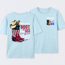 American Cowboy Boots Patriotic Graphic T-Shirt