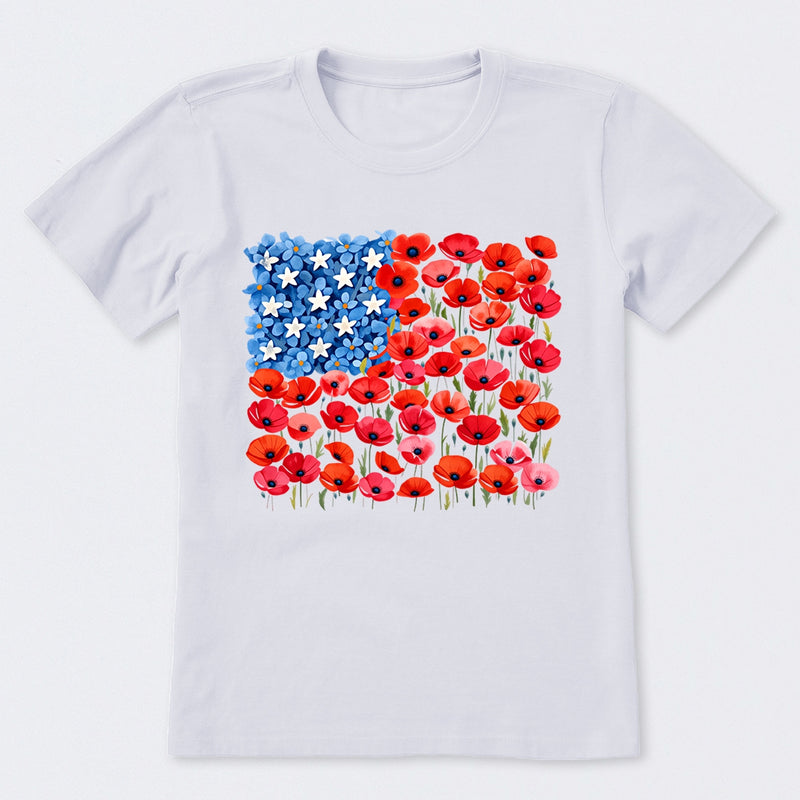 Floral USA Flag 250th Anniversary T-Shirt