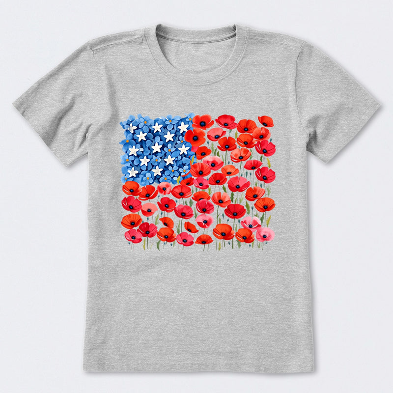 Floral USA Flag 250th Anniversary T-Shirt