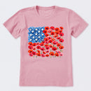 Floral USA Flag 250th Anniversary T-Shirt