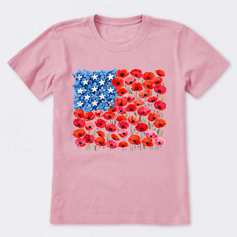 Floral USA Flag 250th Anniversary T-Shirt