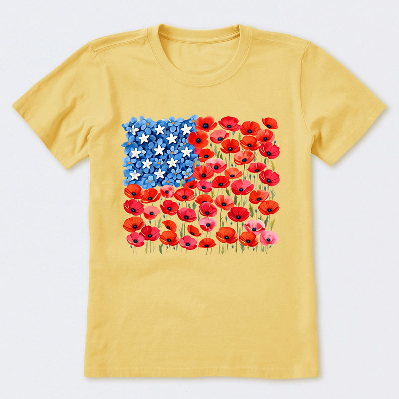 Floral USA Flag 250th Anniversary T-Shirt